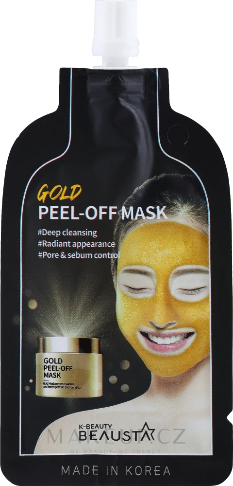 BEAUSTA Gold Peel Off Mask - obnovující pleťová maska s 24K zlatem, 20ml