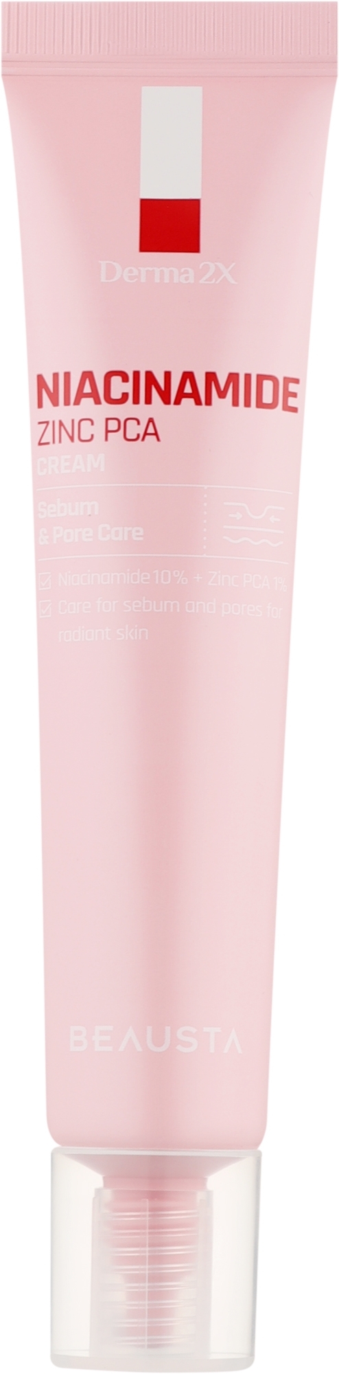 BEAUSTA Derma2X Niacinamide Zinc PCA Cream - pleťový krém s niacinamidem a zinkem na problematickou pleť, 40ml