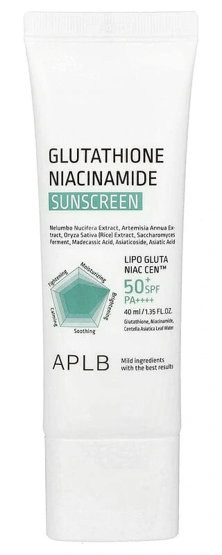 APLB Glutathione Niacinamide Sunscreen SPF50+ PA++++ - rozjasňující pleťový krém s SPF, 40ml