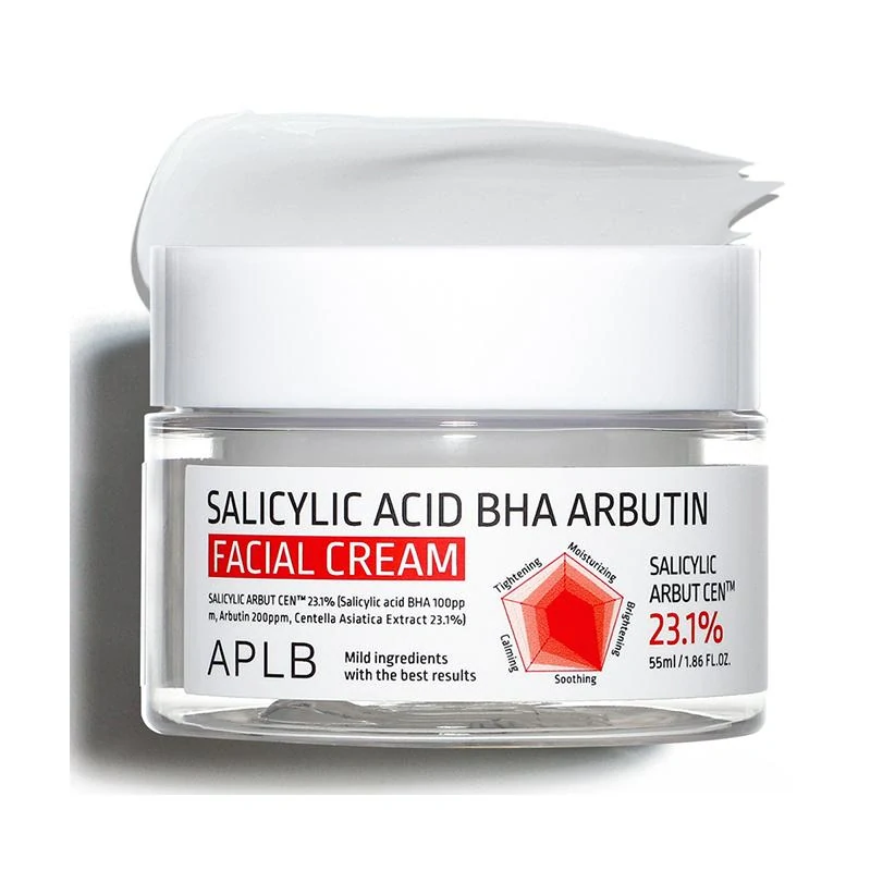 APLB Salicylic Acid BHA Arbutin Facial Cream - hydratační a rozjasňující pleťový krém, 55ml