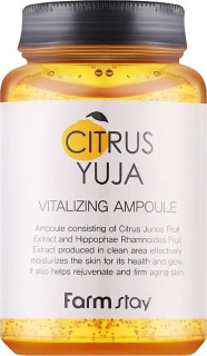 FARM STAY Citrus Yuja Vitalizing Ampoule - rozjasňující pleťové sérum s vitamínem C, 250ml